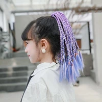 new girls elastic hair band rubber band hair accessories wig ponytail hair ropes kids twist braid rope headdress hair braider