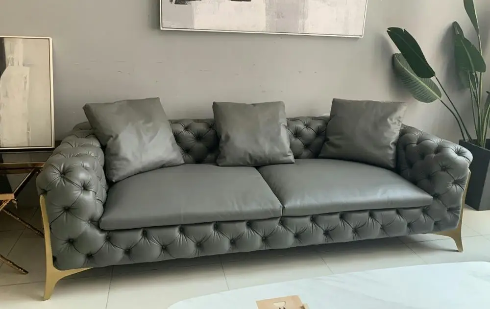 10X упаковка итальянский дизайн трехместный диван с металлическими ножками