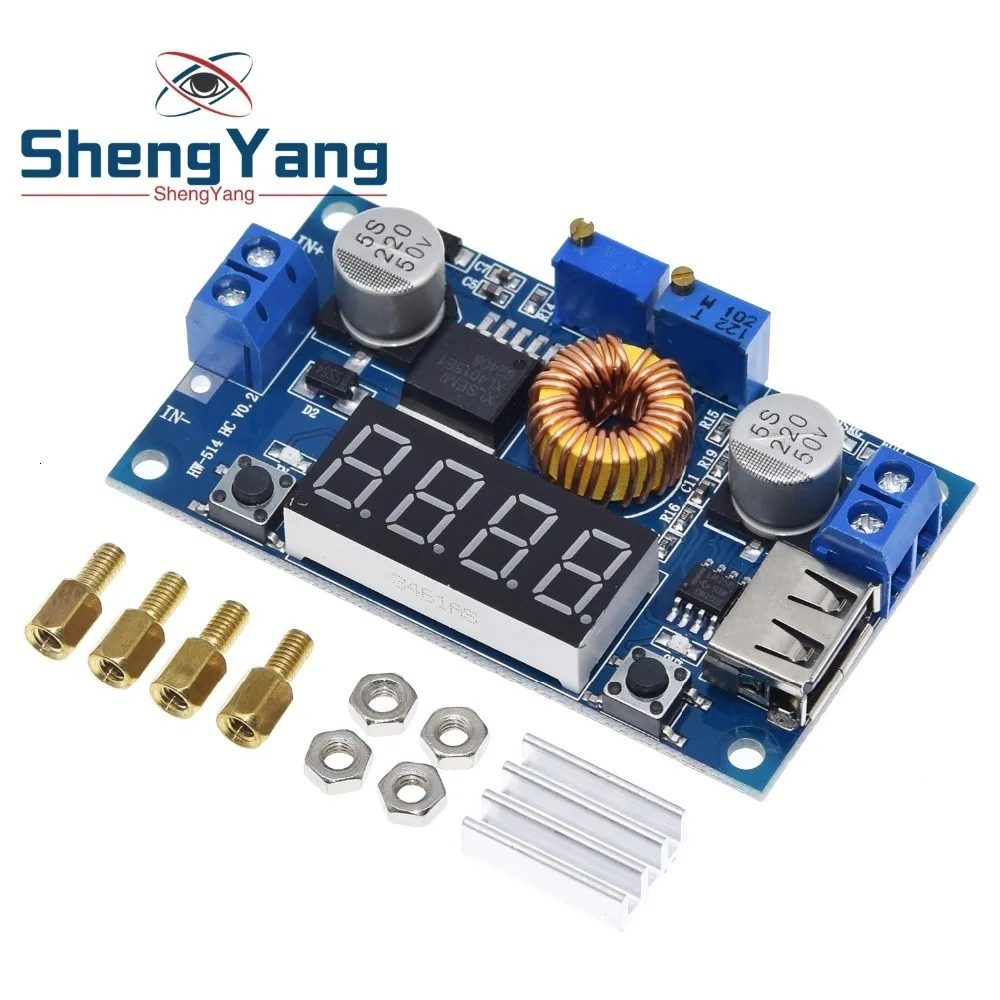 ShengYang DC-DC 5A цифровой светодиодный модуль зарядного устройства для литиевой батареи CC/CV USB понижающий преобразователь с Вольтметр Амперметр