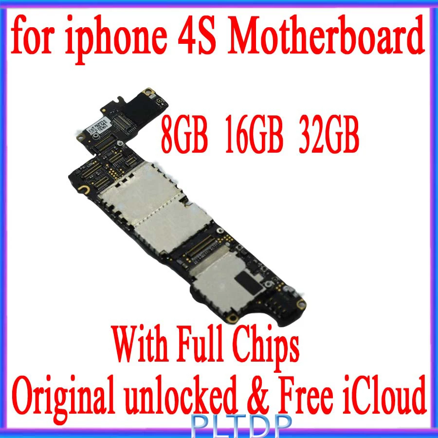 Разблокированный Бесплатный iCloud для iphone 4S материнская плата, для iphone 4S материнская плата, 8 ГБ 16 ГБ 32 ГБ
