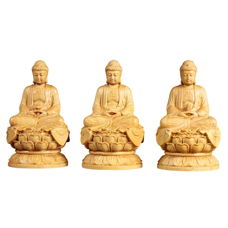 

10-сантиметровая фотолаборатория, три Buddhas, резьба по дереву, орнамент из цельной древесины