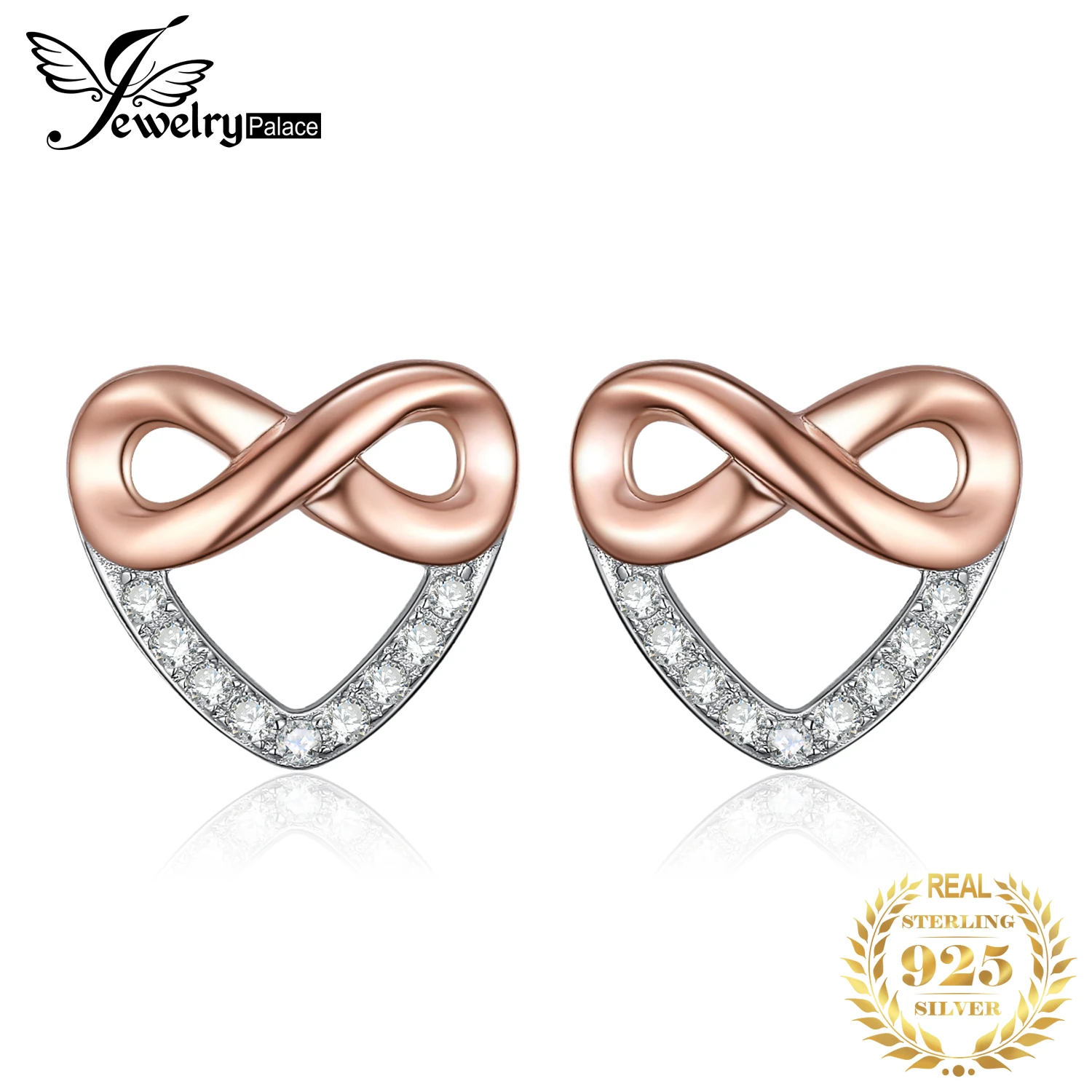 Женские серьги гвоздики JewelryPalace Infinity из стерлингового серебра 925 пробы с