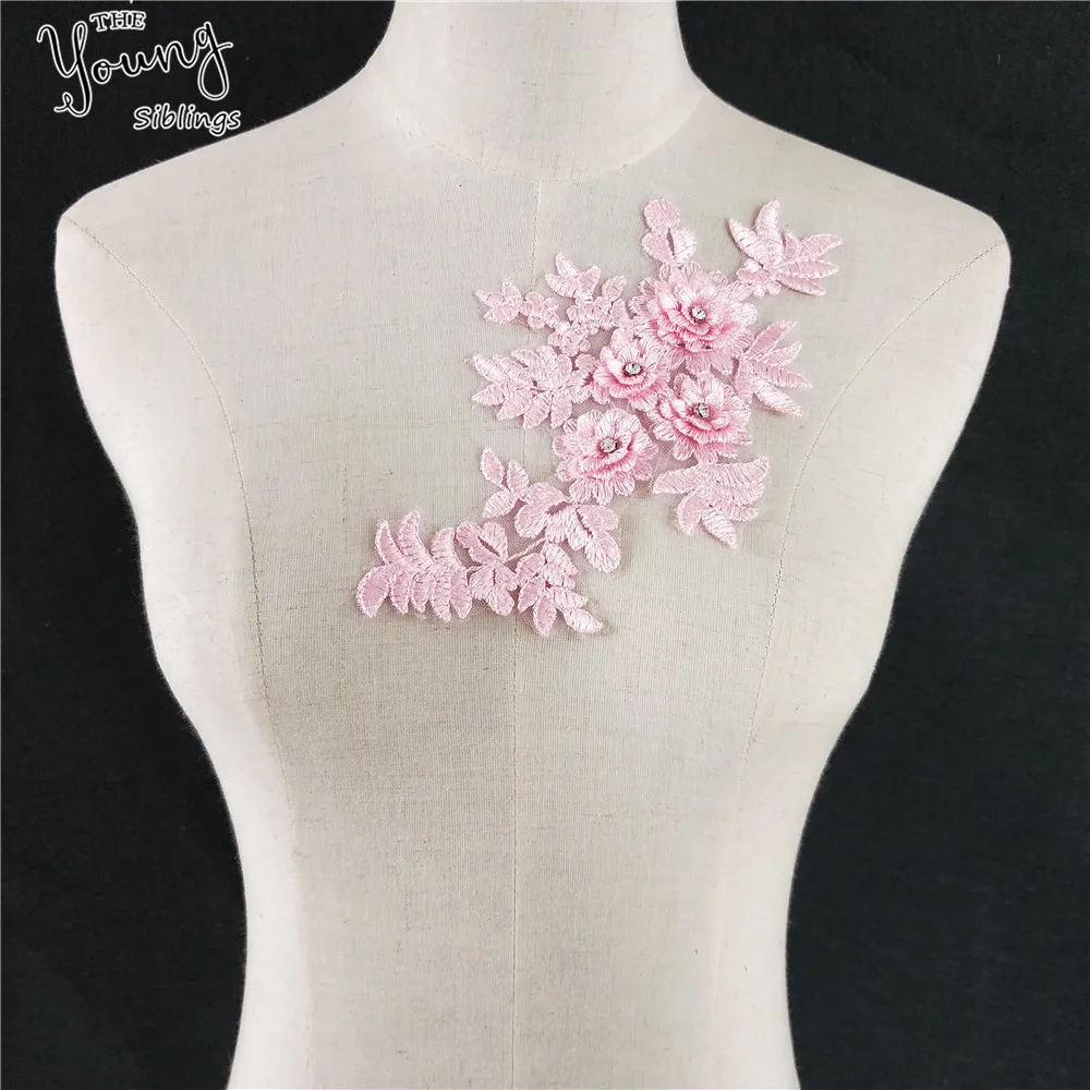Розовый кружевной воротник с вышивкой высокое качество ABS Жемчужный Цветок ткань