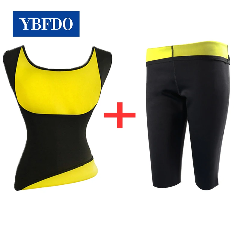 

YBFDO Vest+Pant Neoprene Corset Sauna Body Shaper Women Waist Trainer Slimming Pants Vest Stretch Super Lose Weight Control Pant