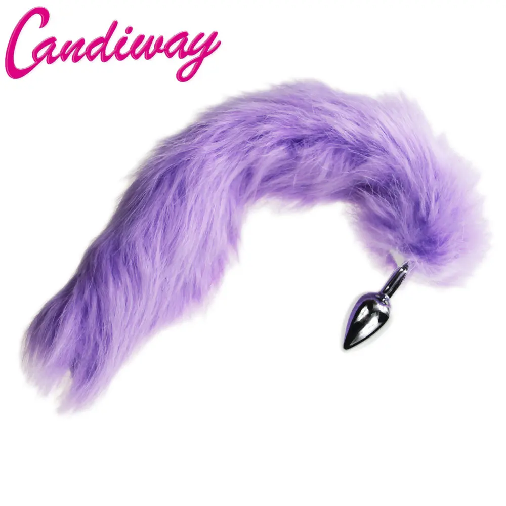 Фэнтези мягкий лисий хвост Анальная пробка с металлической головкой фетиш бдсм