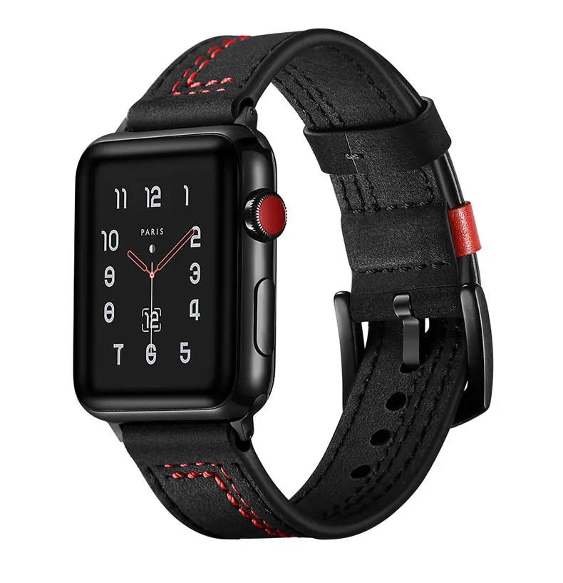 Часы с ремешком из натуральной кожи, ремешок для apple watch, ремешок 42 мм, 38 мм, версия 5/4/3/2/1 браслет в едином положении во время занятий легкой атлетикой для наручных часов iwatch, ремешок 4 5 44 мм 40 мм, correa