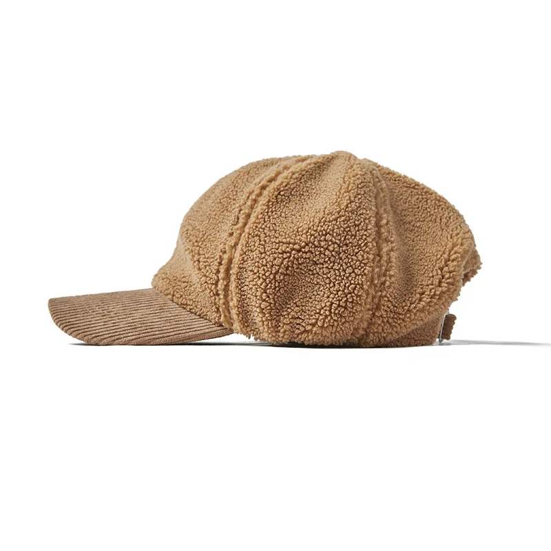 

ins wild Teddy cashmere fashion casual women lamb cashmere stitching cap men's