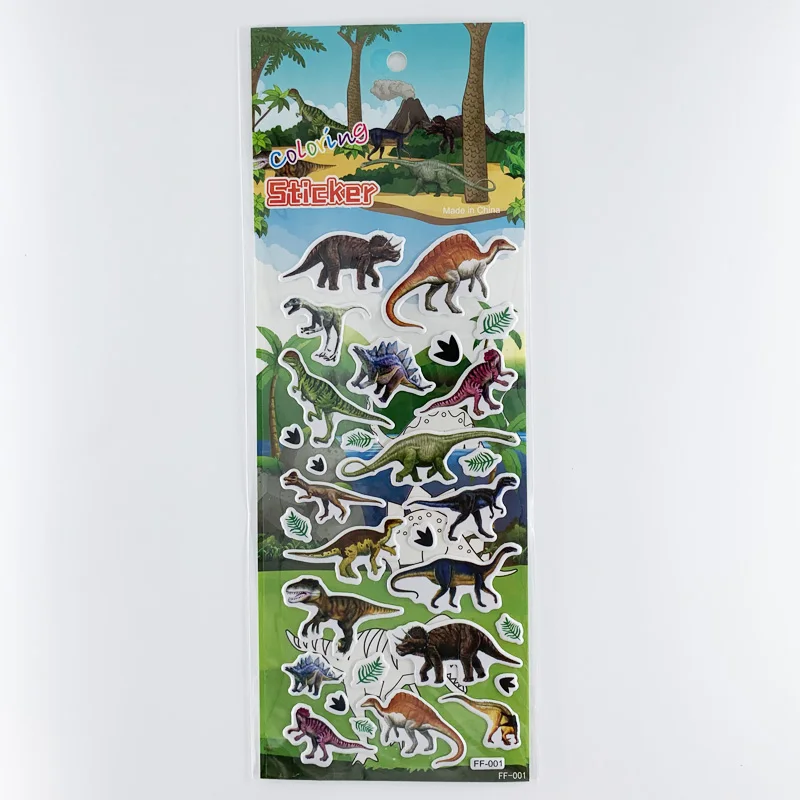 4 листа/уп наклейки для ногтей комплект с рисунком динозавра из мультфильма