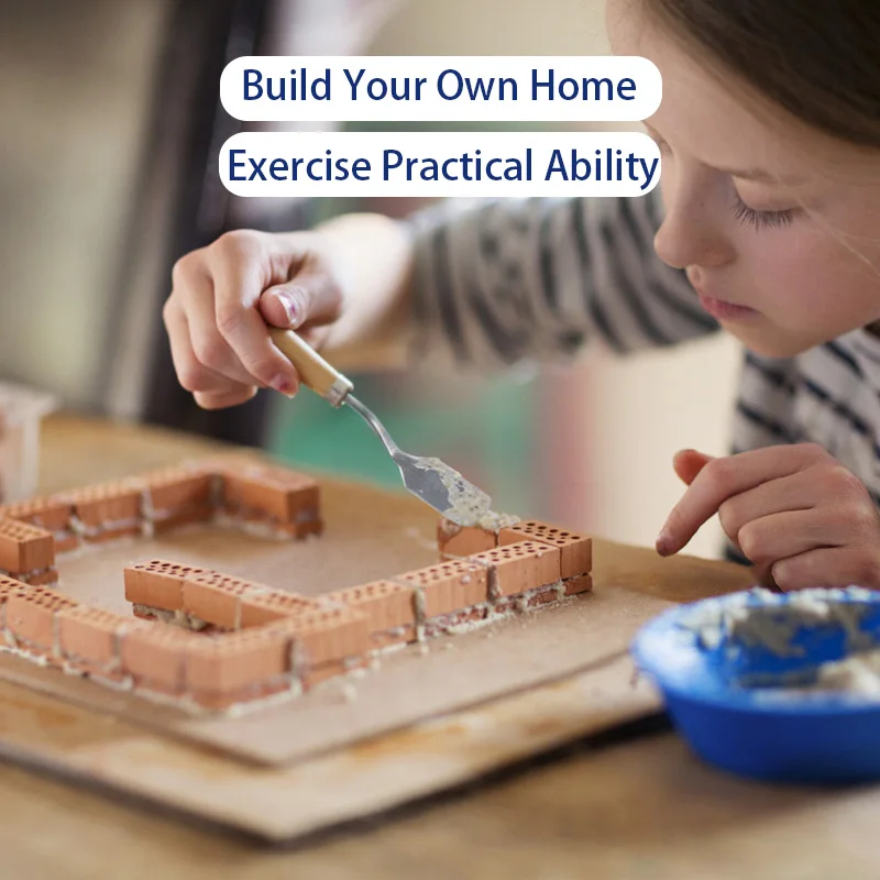 Mideer Детские кирпичи игрушки 3D стереоскопический самодельный дом 6Y + миниатюрная