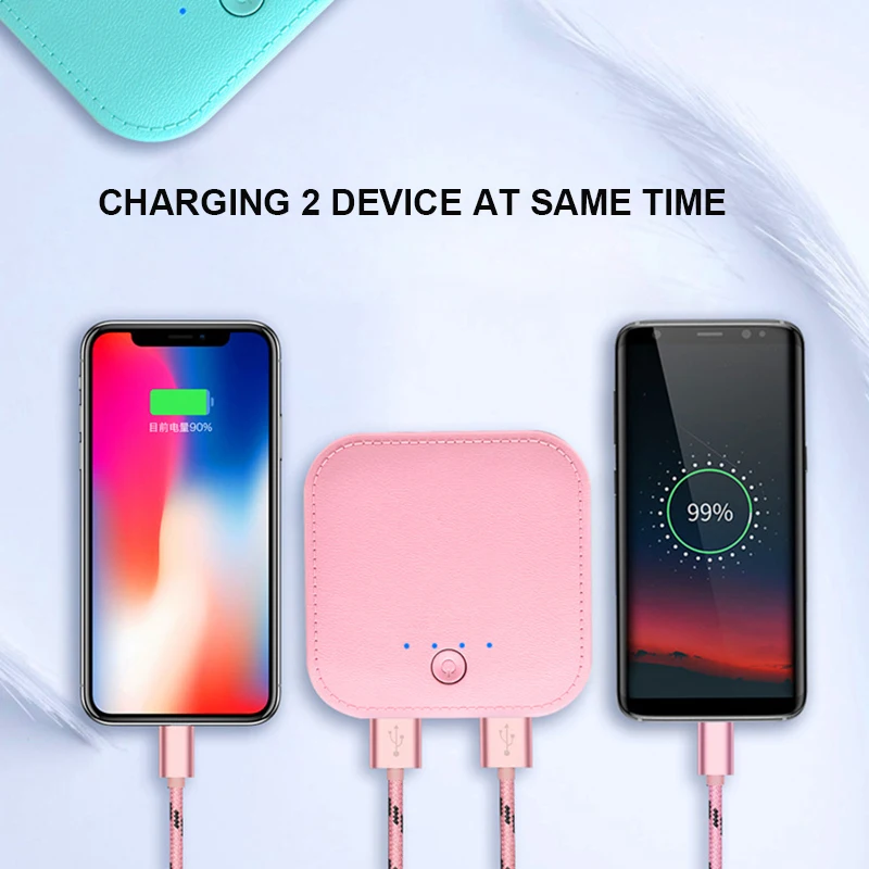 Внешний аккумулятор 10000 мАч 2 USB-выхода для iPhone 12 11 Pro Max Xiaomi | Мобильные телефоны и