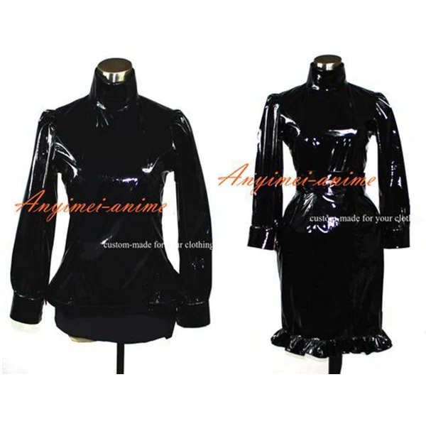 

Sissy Maid Gothic Lolita Punk Black Pvc Outfit Dress Cosplay Costume Tailor-made[G387]