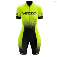 vezzo macaroni female cycling dungarees cyclists clothing outfit with gel summer short sleeve dropshipping brazil free shipping