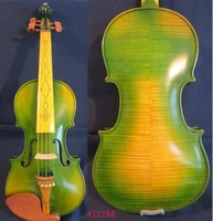 5 string violin carved maple fingerboard green string instrument