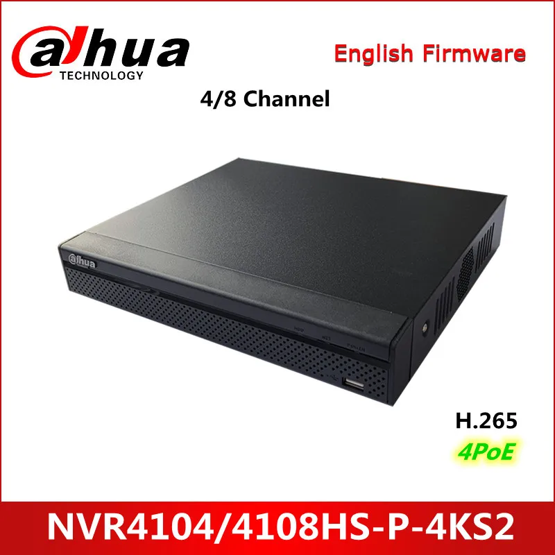 Dahua POE NVR NVR4104HS P 4KS2 4/8 канальный компактный 1U 4PoE 4K & H.265 Lite сетевой