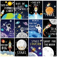 5d diy astronaut rocket diamond painting kits for kids outer space landscape full drill cartoon mosaic embroidery pictures