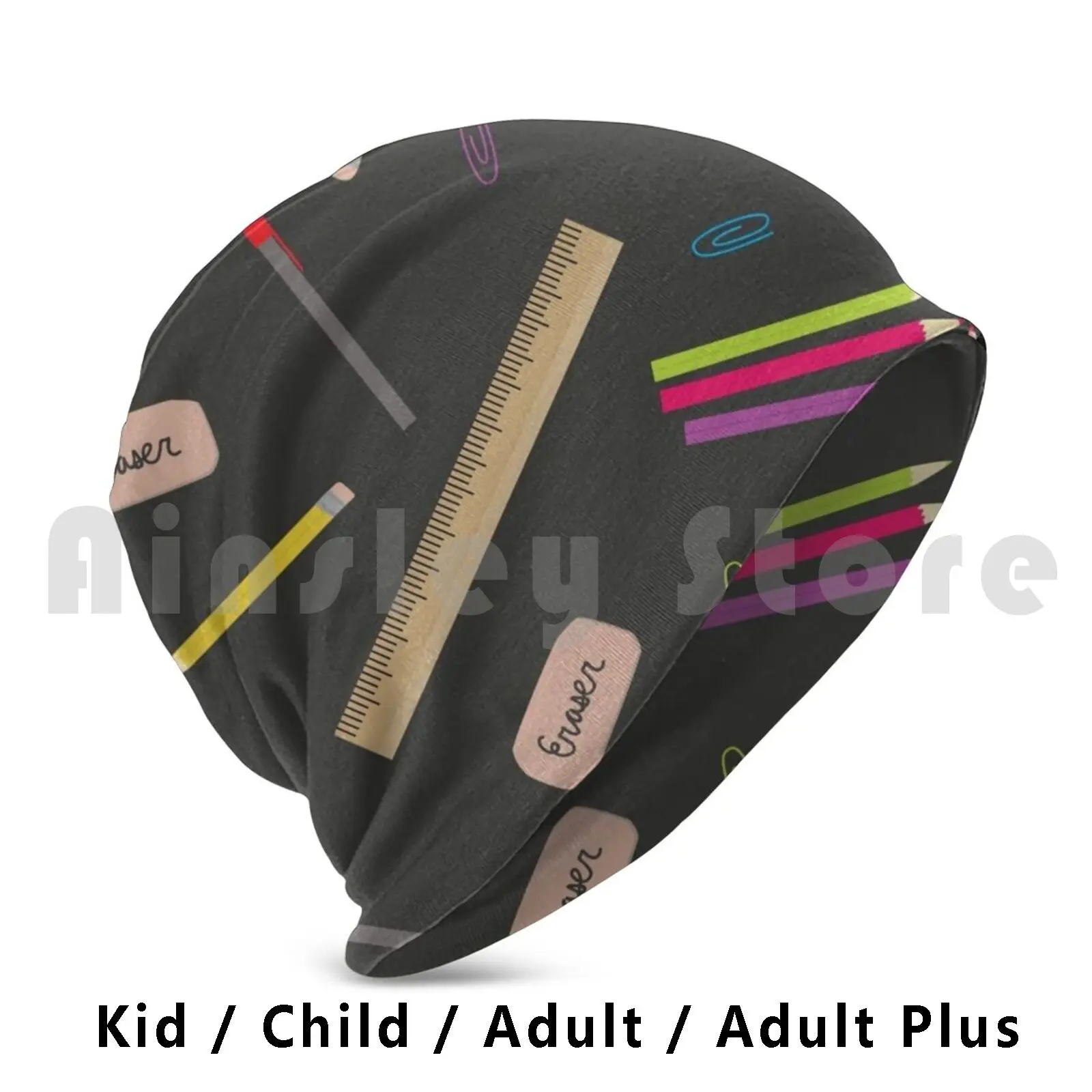 

Товары для школы, Шапка-бини, вязаная шапка 366, шапочки с принтом, школьные принадлежности для школы, ножницы-карандаши