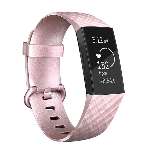 Розовое золото Сменный фитнес-спортивный браслет для Fitbit Charge 3 розовое золото серебро Смарт-часы браслет для Fitbit Charge 3 - Цвет: Розовое золото