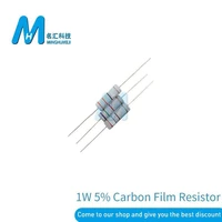 50pcs 1w 5 carbon film resistor 0 1 0 5 1 4 7 10 47 100200 270 470 560 750 ohm resistance carbon film 0 1r 6 8m