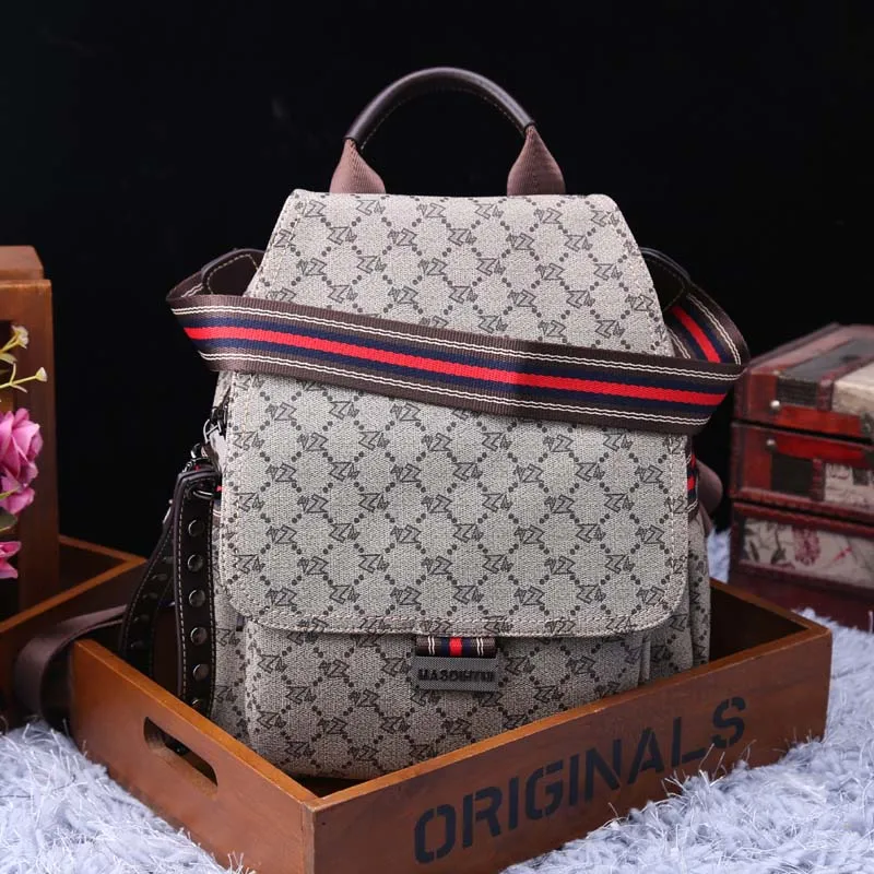 

Retro Printing Backpack for Women 2021 New Fashion Larger Capacity Bags Ladies Designer Purses and Handbags Channels Handbags Gg