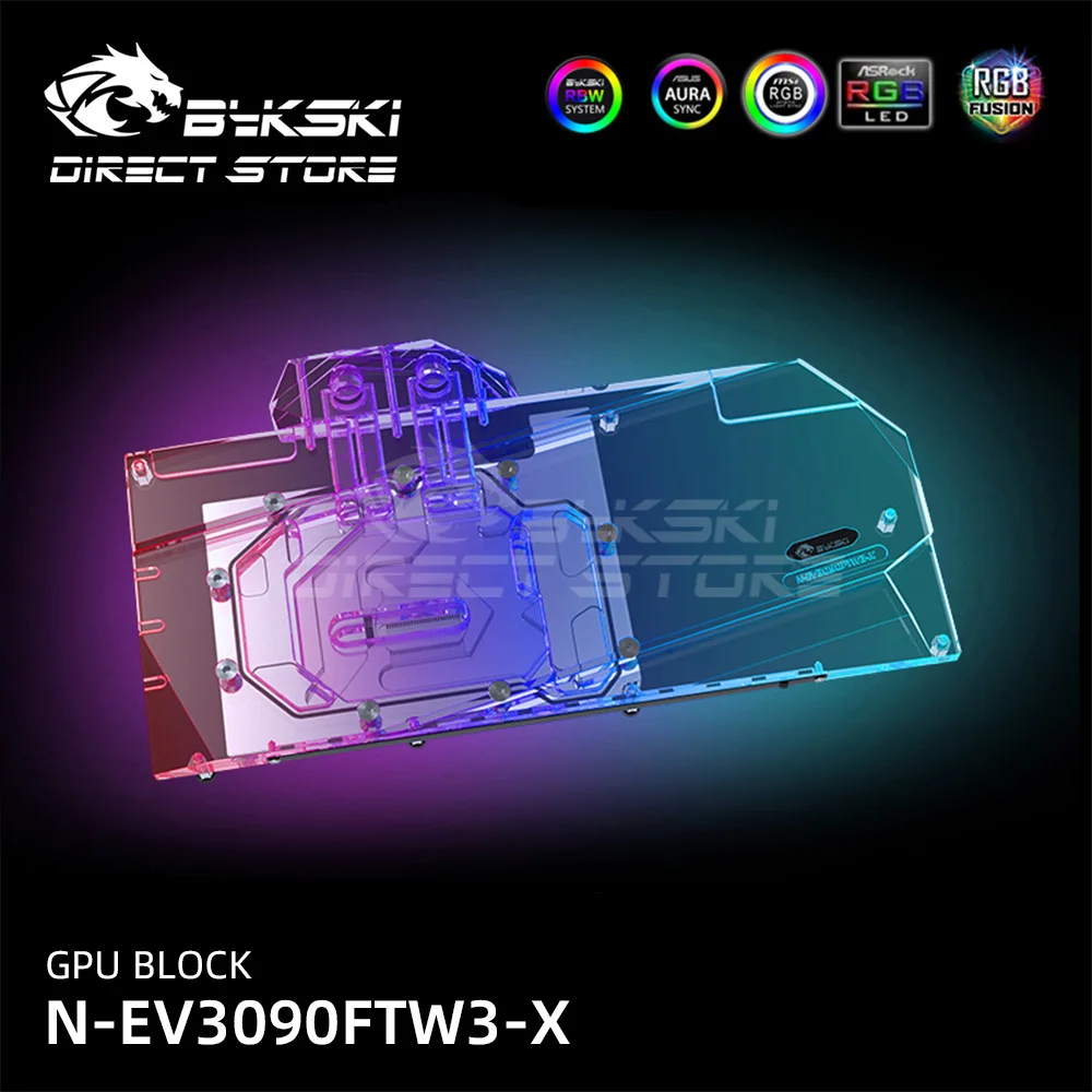 Bykski A-RGB GPU для горного велосипеда блоки EVGA RTX3090 3080 FTW3 ULTR VGA блок водяного