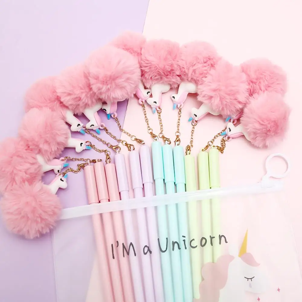 8 шт./компл. Kawaii с милым украшением в виде шариков верхней части Единорог гелевые