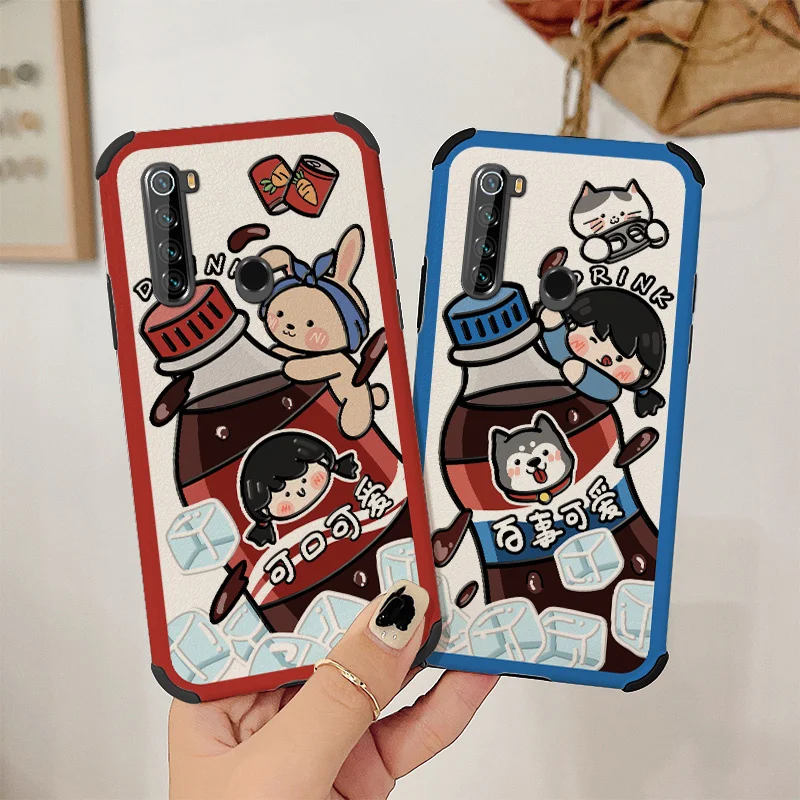 

Soda Girl Phone Case For Xiaomi Redmi Note 8 8Pro Pro Liquid Silicone Cover