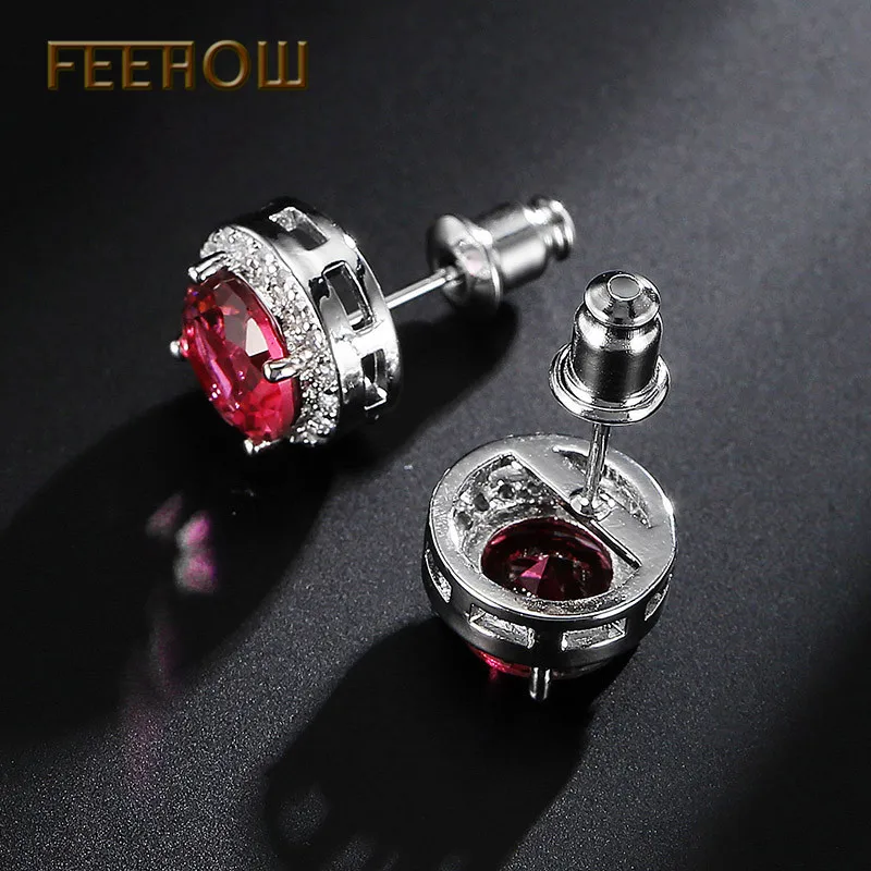 FEEHOW 6 цветов модные ювелирные изделия Белый фианит круглой формы микро