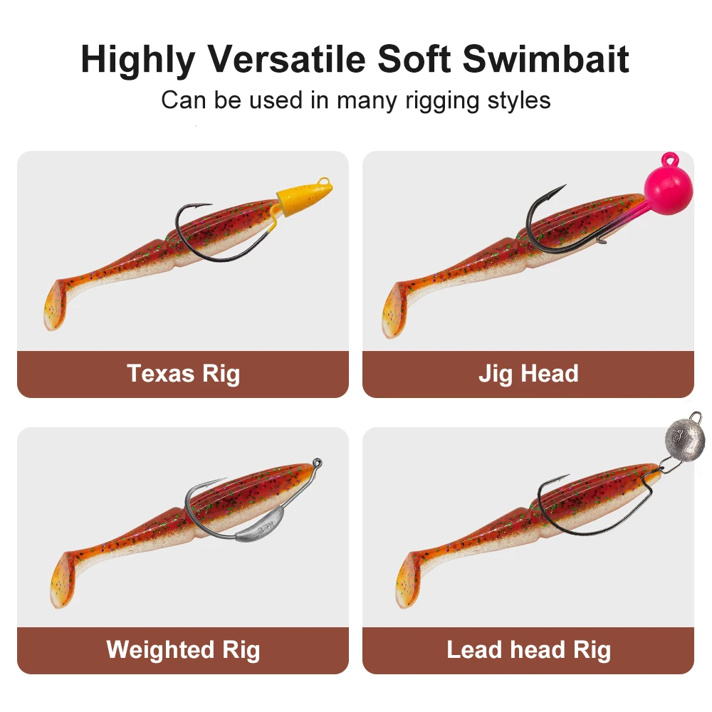ESFISHING 100mm 125mm155mm 200mm Easy Shiner Quality Pesca Soft Fishing Lure Silicone Bait Wobblers Leurre Souple