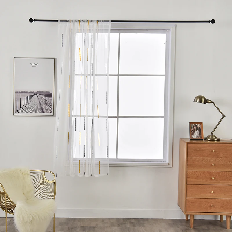 Вышитые короткие шторы дверь окно разделитель занавесок отвесный Тюль Cortina кухня