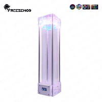 freezemod cuboid a rgb reservoir square water tank 5v aura temperature lcd display 168218268mm metal cover water cooling mod