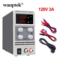wanptek 120v 3a lab dc power supply adjustable led display switching regulator kps1203d for phone repair rework 110v 220v