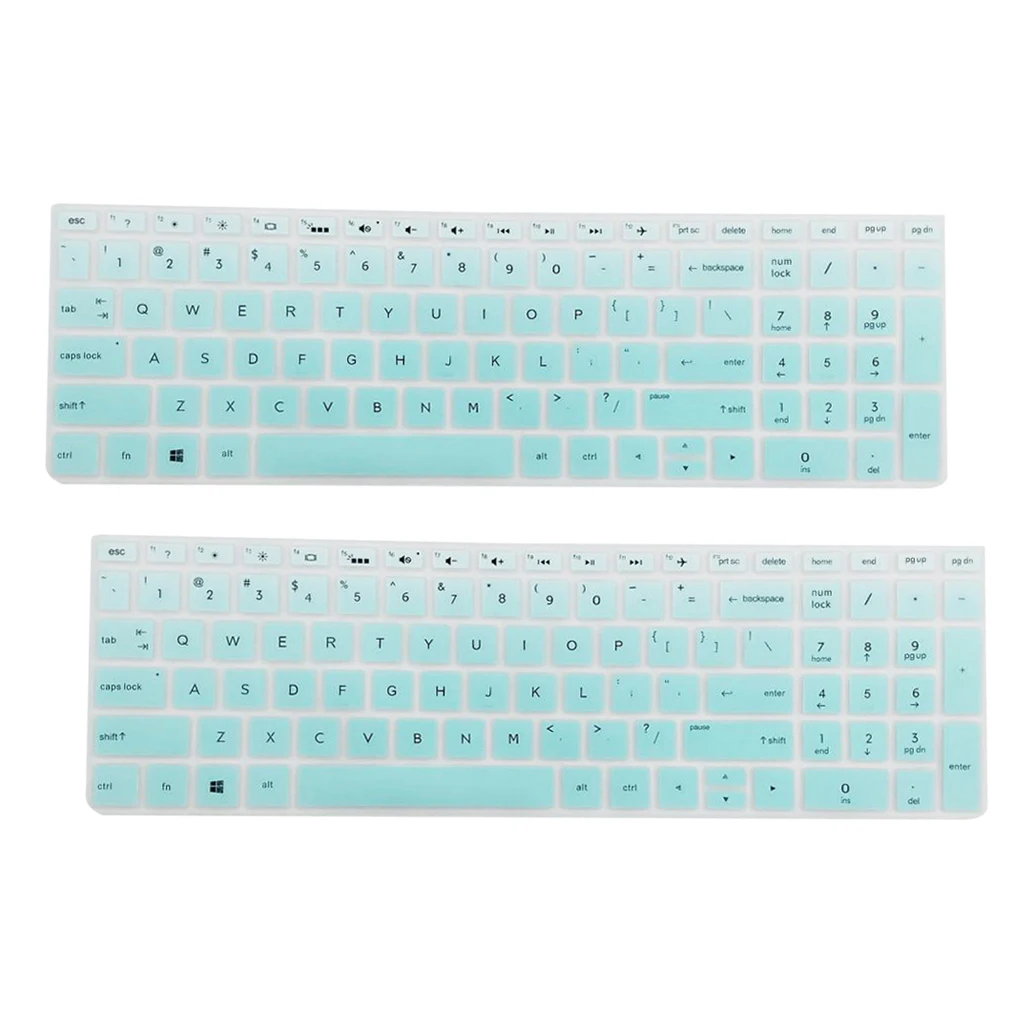 2x Силиконовая для ноутбука клавиатура чехол HP 15 6 &quotBF прозрачный зеленый|Чехлы