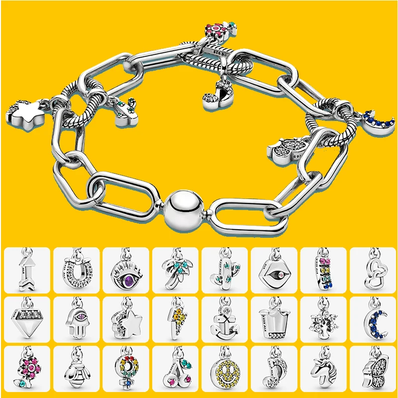 Новый красивый оригинальный браслет из серии Me Bond из S925 стерлингового серебра с бусинами на нити для создания аксессуаров для подруги.