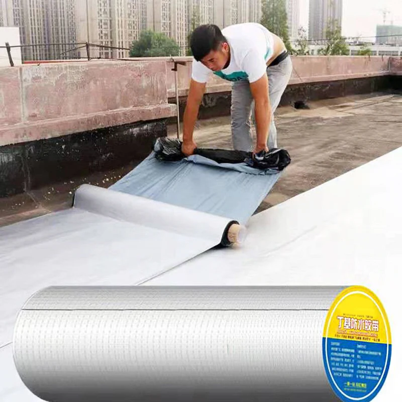 

10M 1 Meter Waterproof Tape High Temperature Resistance Aluminum Foil Thicken Butyl Wall Crack Roof Duct Repair Adhesive Tape