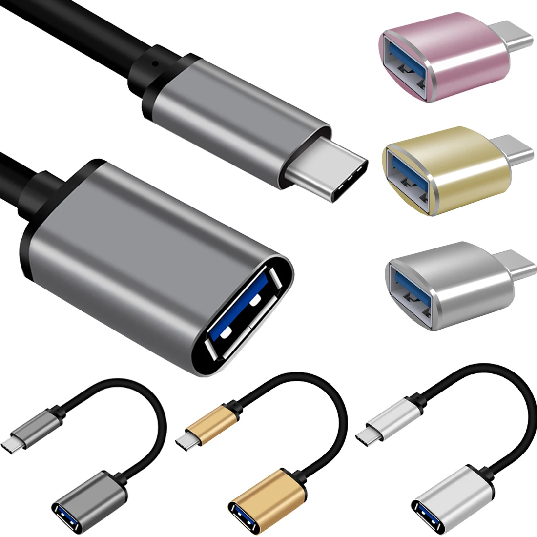 Адаптер с USB 3 0 на Type C короткий кабель адаптер OTG c USBC USB3.0 коннектор для передачи