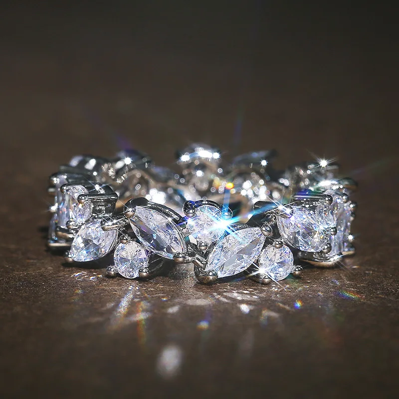 Huitan новые кольца обещания для женщин ослепительный кубический циркон Изящные