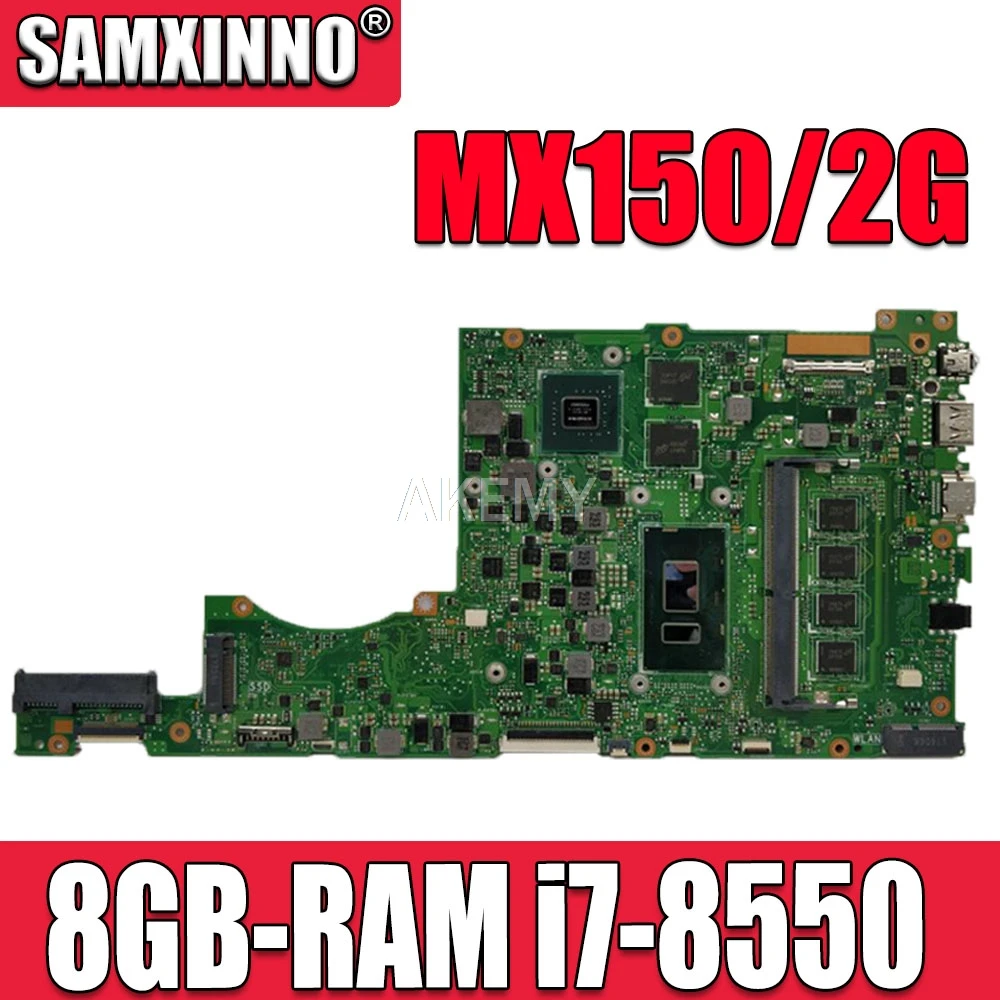 X411UN материнская плата для Asus X411 X411U X411UA ноутбука протестированная W/ 8GB RAM i7 8550 CPU