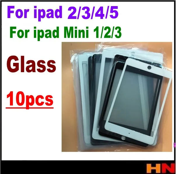 10 шт. оптовая продажа ЖК экрана передняя внешняя стеклянная линза для ipad 2 3 4 5 mini 1