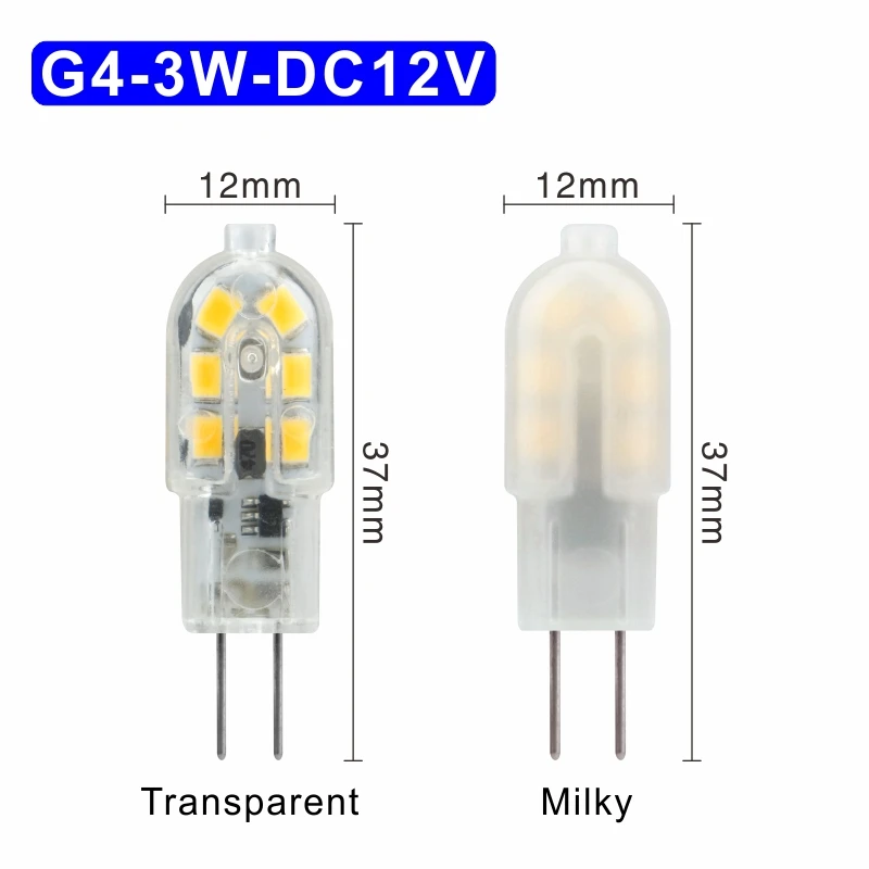 G4 3W DC12V 5 шт./лот светодиодный лампы 3W 5 Вт G4 G9 светильник лампочка переменного тока 220V DC 12V Светодиодный светильник SMD2835 Точечный светильник люстра светильник ing заменить галогенные лампы - Испускаемый цвет: G4 3W DC12V