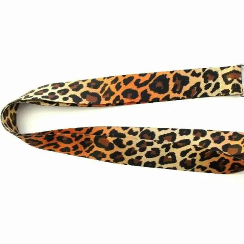 Леопардовый принт держатель для карт с ремешком Для женщин ID бейдж мобильного