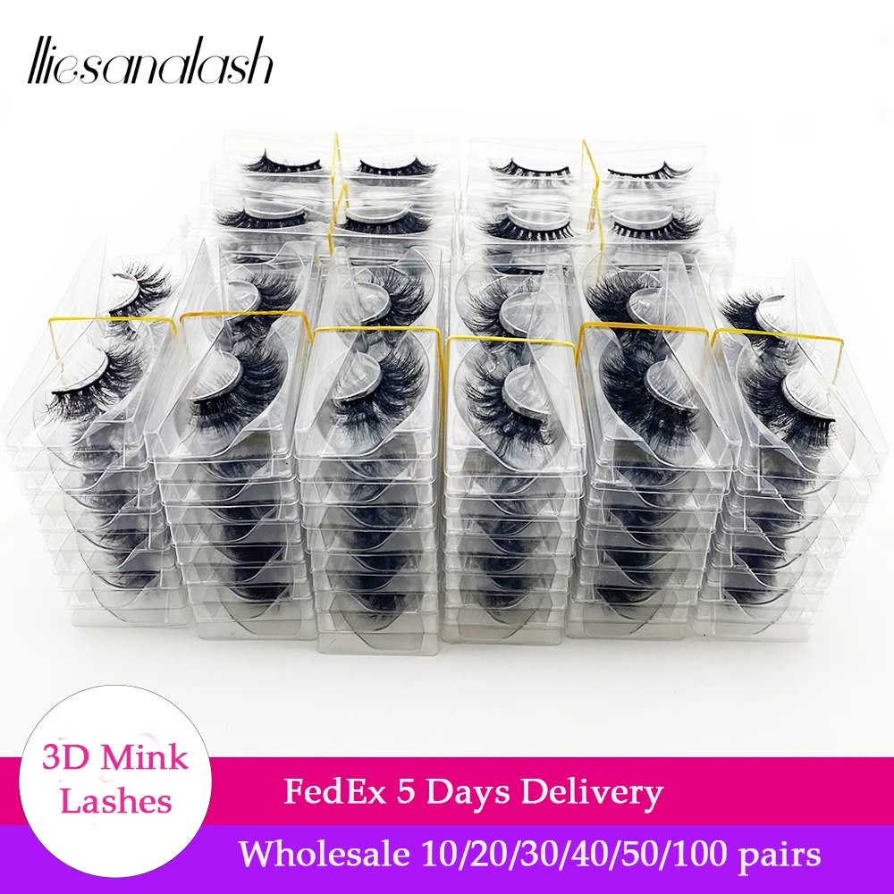 

10/30/50/100 Pairs Wholesale Eyelashes 3D Mink Lashes Fluffy Messy False Eyelashes Long Natural Handmade Dramatic Lashes Makeup