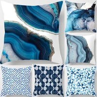 45cm45cm geometry printing cushion cover sofa chair pillow cover home decorative nordic style blue ink painting pillow case