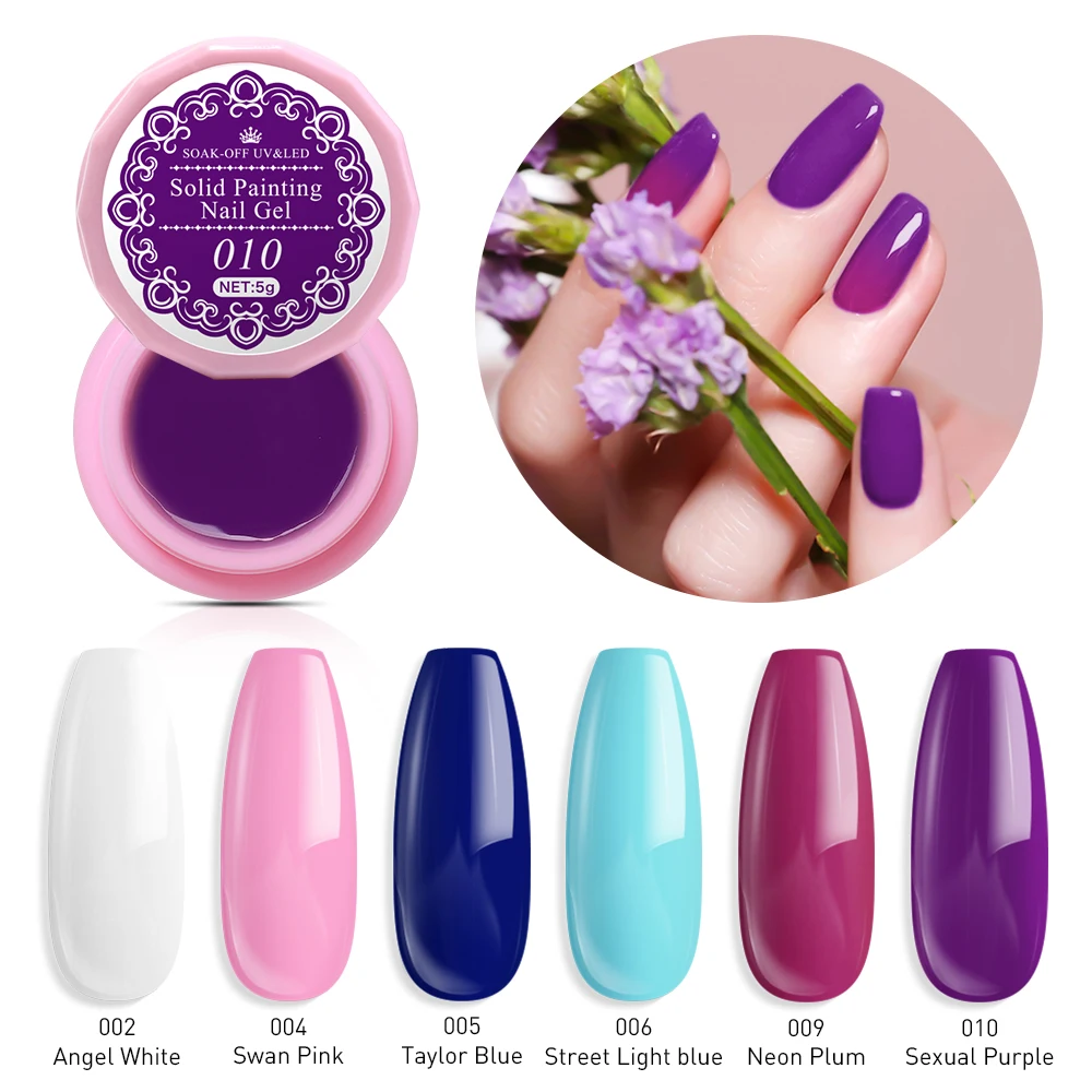 Гель-лак для ногтей AZURE BEAUTY, 5 г, чистый цвет, Гель-лак для дизайна ногтей, маникюрный рисунок, Гель-лак для ногтей