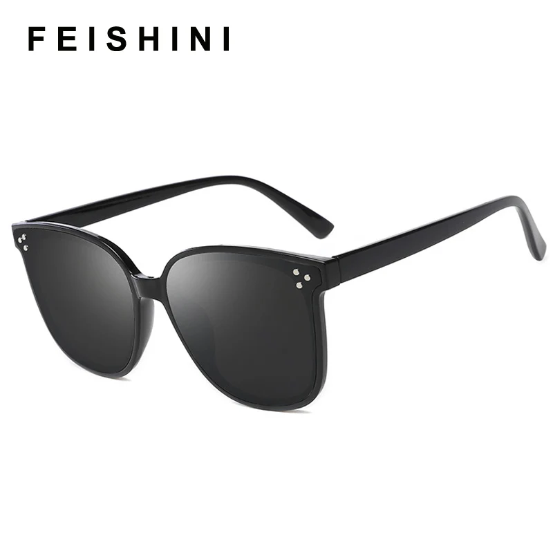 Женские и мужские солнцезащитные очки FEISHINI квадратные в стиле ретро с