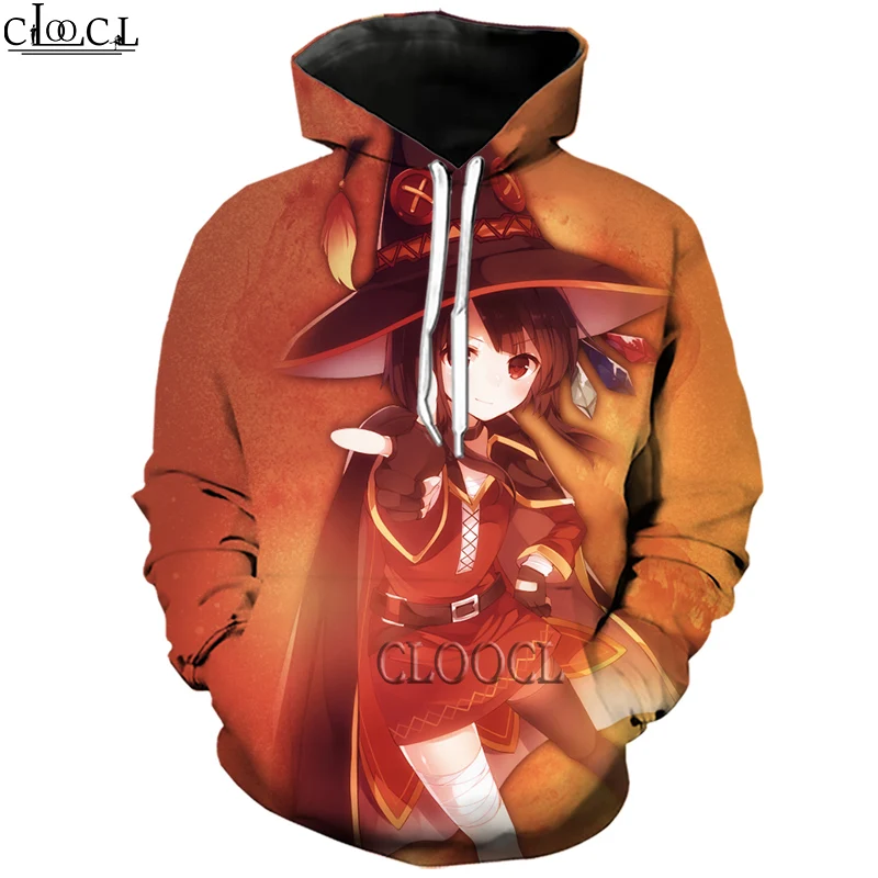 

HX 2021 New Anime Girl Megumin Konosuba 3D Print Fashion Casual Men Women Hoodies Streetwear Tracksuit Pullover Drop Shipping