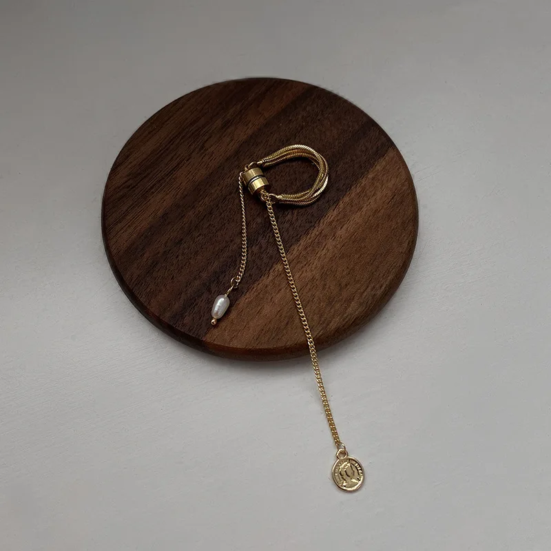 Серьги-цепочки с жемчугом и магнитной застежкой женские длинные кисточки