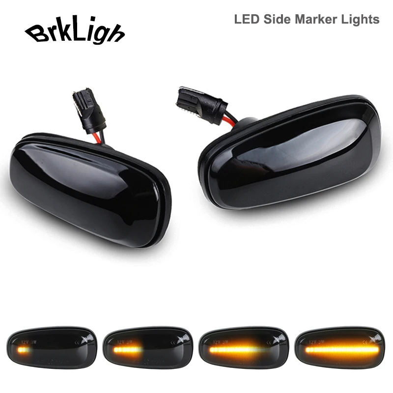 

2pcs Dynamic Amber LED Side Marker Wing Indicator Light Turn Signal Lamps For Opel Vauxhall Astra G Zafira A Frontera Speedster