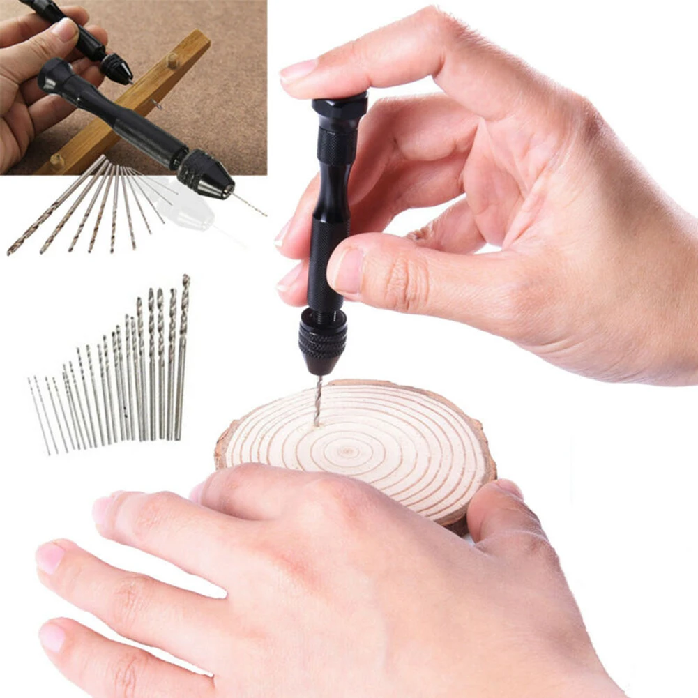 Набор миниатюрных ручных микро сверл 31 шт. маленький ручной БЕСКЛЮЧЕВОЙ патрон