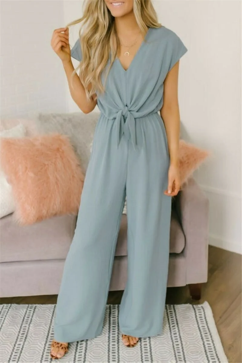 

2019 Women Ladies Clubwear Summer Short Sleeve Playsuit Long Pant Bodycon Solid Backless V Neck Party Jumpsuit Romper Trousers