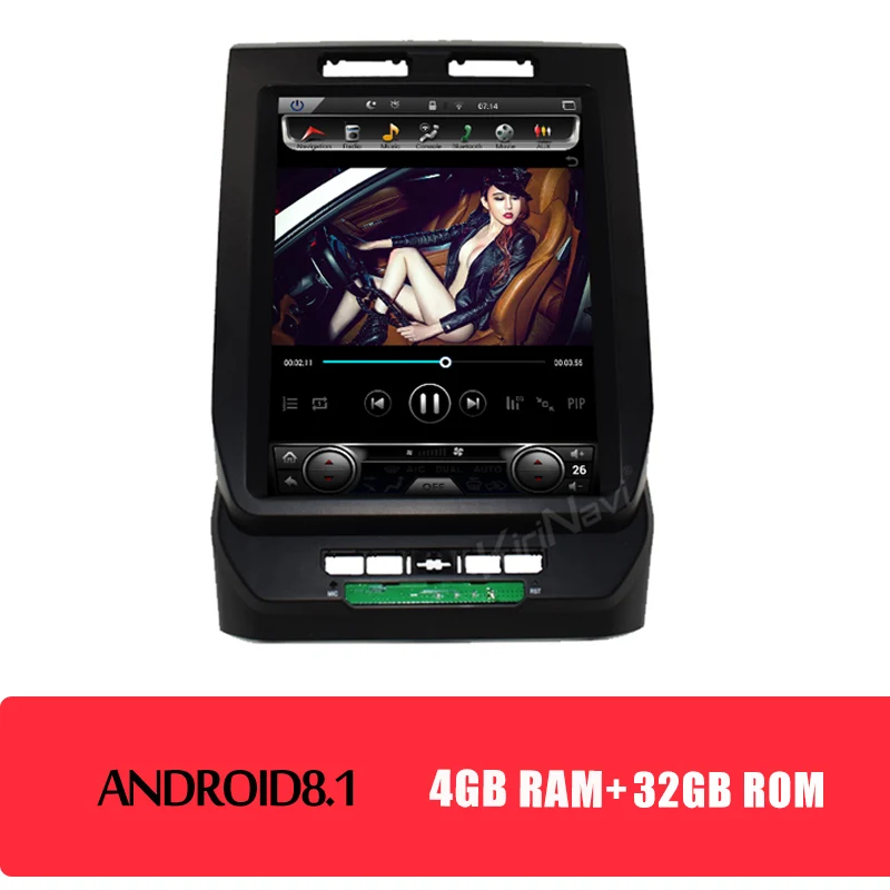 Android Car Radio KiriNavi Android 8,1 вертикальный экран Tesla стиль 12," Автомагнитола для Ford F150 автомобильный Dvd мультимедиа gps навигация wifi - Цвет: Android Car Radio